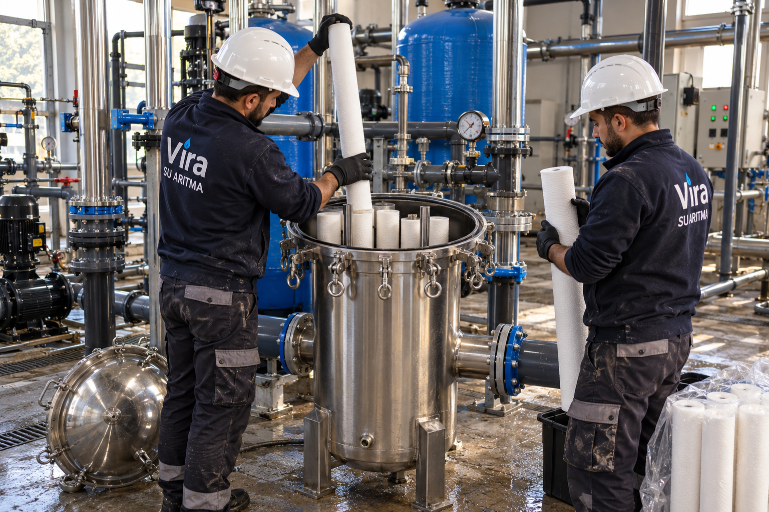 Vira Su Arıtma Çok Kartuşlu Filtre Gövdeleri ve Kartuşları